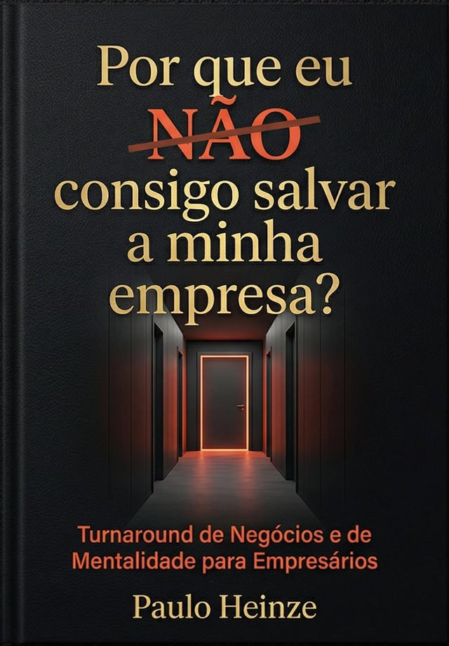 Capa do livro Por que eu não consigo salvar a minha empresa?, de Paulo Heinze, com a palavra NÃO riscada.